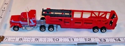 ROAD CHAMPS MACK SLEEPER SEMI TRUCK WITH AUTO CARRIER TRAILER 1973  - Image 1 of 3