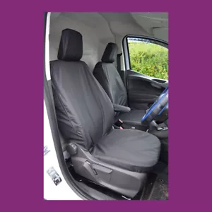 Par de fundas de asiento delanteras no plegables negras a medida Ford Transit Courier 2023+ - Imagen 1 de 3
