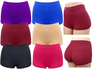 6 - 3 WOMEN BOXER SHORTS MICROFIBER SEAMLESS UNDERWEAR WOMEN PANTIES BOYSHORTS - Picture 1 of 13