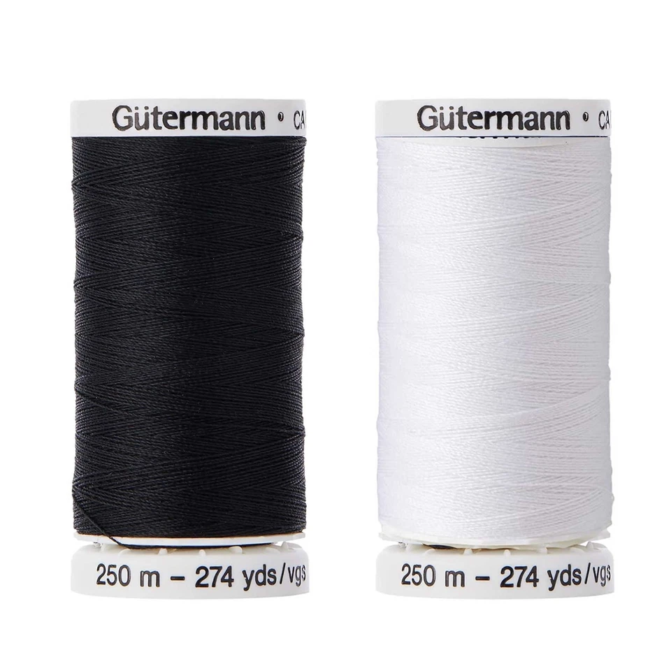 Gutermann Sew All Polyester Sewing Thread In Black or White 100m,250m,500m,1000m - Image 1 of 1