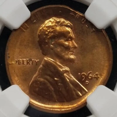 1964 D 1c Broadstruck Struck Off Center cent Mint Error coin NGC - Image 1 of 3