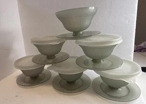 Pudding Dessert Cups Tupperware 754 Set, Smoke Gray (6 Cups, 5 Lids) - Picture 1 of 5