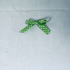 144 pcs Green Grosgrain Swiss Dot Pre-Tied Ribbon Bows for Craft Making