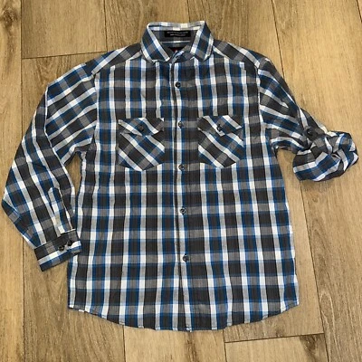 AirWalk Boy’s Long Roll Tab Sleeve Plaid Button Down Shirt 10-12 Plaid - Image 1 of 4