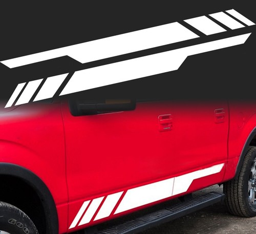 Universal White Stripe Decal Vinyl Side Body Sticker Racing Sport Style ...