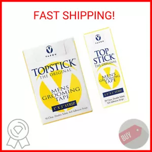 Topstick Men's Clear Double Sided Grooming Tape Bundle - (1 Box of 50 Strips) 1" - Picture 1 of 1