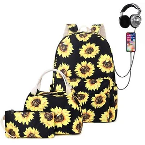 Sunflower School Backpack for Teen Girls Lightweight Water Resistant Laptop B... - Picture 1 of 9