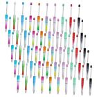 jiebor 50Pcs Plastic Beadable Pens Bead Pen Ballpoint Pens Gradient Colors