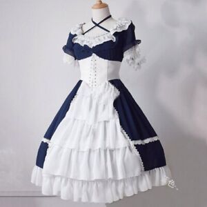 Gothic Lolita Medieval Lace Up Dress Princess Halloween Costume Plus Size Chic 