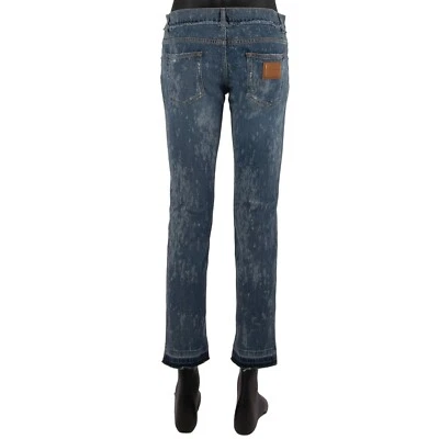 Dolce & Gabbana Dg Cuero Logo 5-Pockets Pantalones Vaqueros Ajustados Azul - Imagen 1 de 4