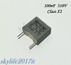1 pz Condensatore polipropilene 100nF 310V ac MKP Class X2 - 0,1uF - Foto 1 di 1