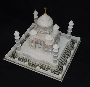 14" Italian Marble Agra Taj Mahal Replica - Indien Arts Decor Gift for Love Dec - Bild 1 von 9