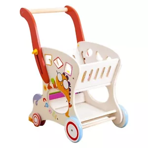 Wooden Grocery Cart Toy Grocery Shopping Pretend Play for Ages 3 and up - Picture 1 of 2