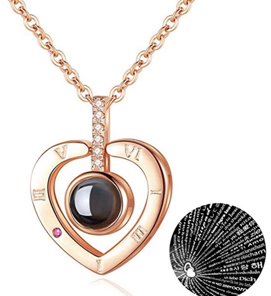 I Love You in 100 Languages Pendant Necklace Gift 3 Necklaces Included