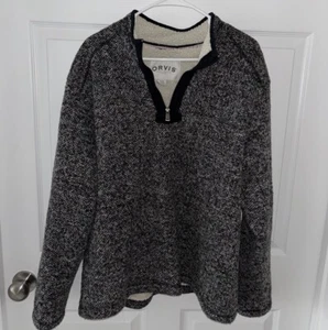Orvis 1/4 Media Cremallera Pullover Sudadera Camisa Hombre XL Cuarto Negro Blanco Felpa - Imagen 1 de 4