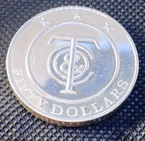 RARE TIFFANY & CO Rare Fifty Dollars .925 Sterling Silver Medal Coin - Picture 1 of 12