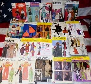 Lot 20 Sewing Pattern Costumes For Adults Children Cosplay Cut & Uncut Complete - Picture 1 of 8