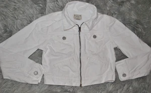 POLO RALPH LAUREN White Denim Jean Jacket M 10-12 Girls - Picture 1 of 4