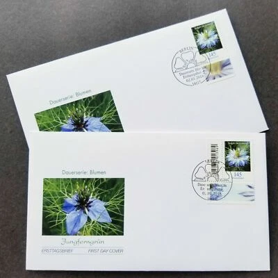 [SJ] Germany Flowers Definitive 2018 Love-in-a-mist Flora Plant (FDC pair) - Image 1 of 4