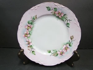 Lorenz Hutschenreuther Teller Germany ~ Apfelblüte rosa - Goldrand - Bild 1 von 11