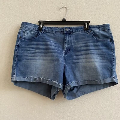 Revolution By Revolt  Denim Cuffed Women’s Plus 5 Pocket Size 24 Shorts - Image 1 of 4