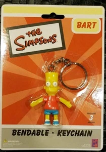 THE SIMPSONS BART 2.5" BENDIE BENDABLE POSEABLE KEYCHAIN 2003 MOC NJ CROCE - Picture 1 of 2