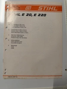 Manual de lista de piezas originales Stihl E 20, E 220 1998 - Imagen 1 de 4