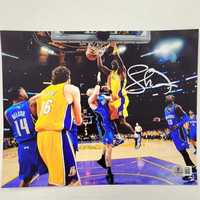 Foto 8x10 firmada con autógrafo de Lamar Odom de Los Angeles Lakers ~ BAS Beckett Foto 1 de 4