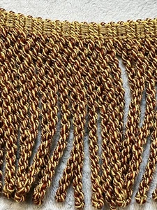 6" Gold Red Knit Bullion Fabric Fringe Conso 22033 P81 Trim 10+ yard Marquise - Picture 1 of 6