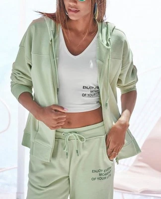 Marken Damen Kapuzensweatjacke Hoodie Langarm jade Gr. 44/46 NEU - Bild 1 von 3