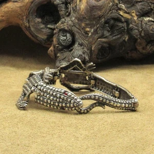 Unique Sterling Silver Lizard Link Bracelet - Picture 1 of 7