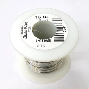 BW16-1, 16 Gauge Tinned Copper Bus Wire, 1 Pound Roll (128' Approx.) 16AWG - Picture 1 of 1