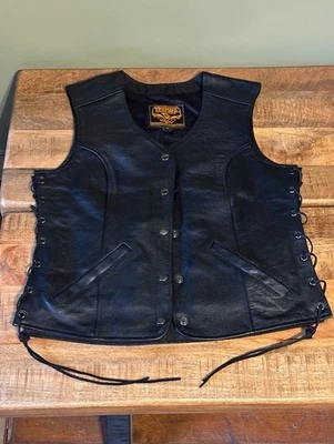MILWAUKEE LEATHER BLACK BIKER JACKET VEST SIZE M *UNWORN* - Image 1 of 2