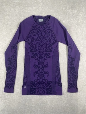 Top de entrenamiento de manga larga Athleta agujeros para los pulgares púrpura talla XS estilo #306573 Foto 1 de 4