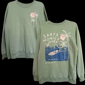 Hollister Santa Monica Crewneck Sweater Sz M Oversized California Surfer Beachy - Picture 1 of 6