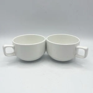 WIlliams-Sonoma Restaurant Dinnerware Stackable Coffee Cups White Set Of 2 - Picture 1 of 17