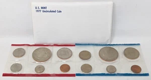 Vintage 1977 United States US Mint Uncirculated D & P Coin Set Envelope CG24 - Picture 1 of 6
