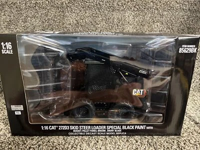 1:16 Diecast Masters CAT 272D3 Skid Steer Loader W/Bucket Forks BLACK!! NEW!! - Image 1 of 2