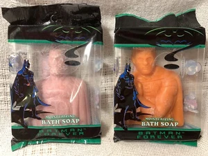 2 VINTAGE 1995 BATMAN FOREVER BATH SOAP Toons BATMAN & ROBIN SEALED NEW * - Picture 1 of 4