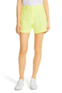 Women's Milly 153336 Hayden Trouser Shorts, Size 4 - Lemon Yellow - Picture 1 of 4