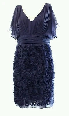 $189 JS Collections Purple Slate Soutache v neck Women's Sheath Dress - Size 6 - Image 1 of 2