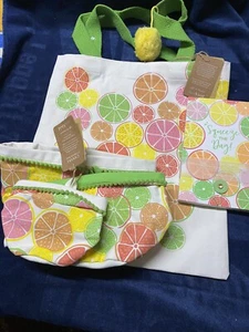 Love Livid Canvas Bags -  5 Piece Set - CITRUS FRUITS DESIGN - NEW - Picture 1 of 8
