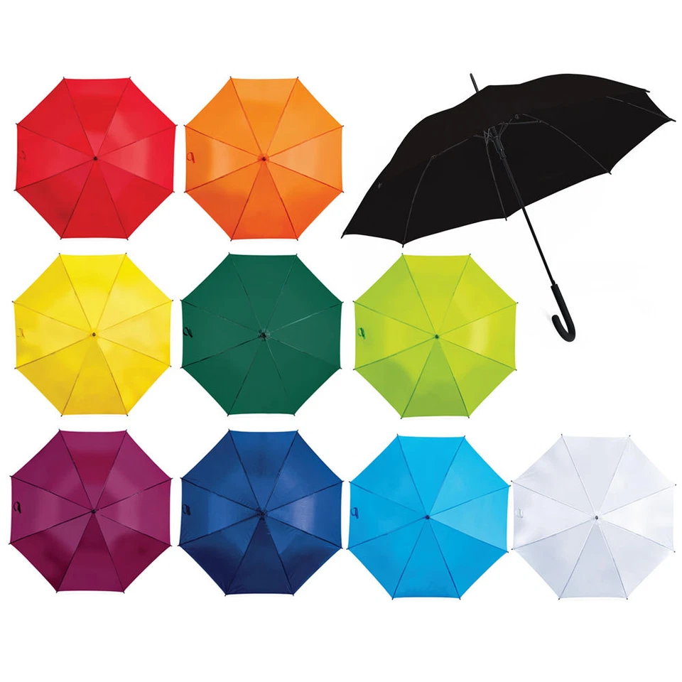 40" BLACK AUTOMATIC WINDPROOF UMBRELLA MENS UMBRELLA AUTO 10 VARIOUS COLOURS - Image 1 of 1