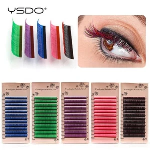 Individual Lashes Russian Professional Eyelash Extension C/D Curl Volume Color - Picture 1 of 11