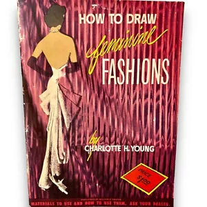 Vintage 1950 How To Draw Feminine Fashions by Charlotte Young FOSTER Art Books - Picture 1 of 10