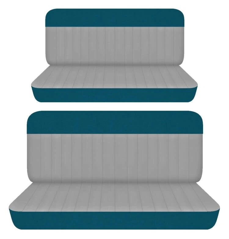 Se adapta a Ford Crestline 1954 sedán de 4 puertas cubiertas de asiento de banco delanteras y traseras verde azulado plateado Foto 1 de 1