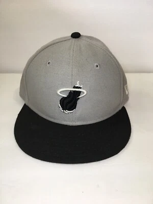 New Era 59fifty Miami Heat NBA Hardwood Classics Fitted Hat Kids 6 5/8 Gray Cap - Image 1 of 4