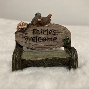 Mini Garden Wood Bench 2“ Statue Garden Outdoor Gardencore Fairies Welcome Birds - Picture 1 of 14