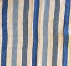 DESIGNERS GUILD Brera Rigato Stripe Blue White Linen Remnant New