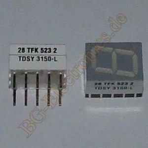 10 x TDSY3150 Yellow (585 nm) 7-segment display, 10 mm / 3.9 TFK DIP-10 10pcs - Picture 1 of 1